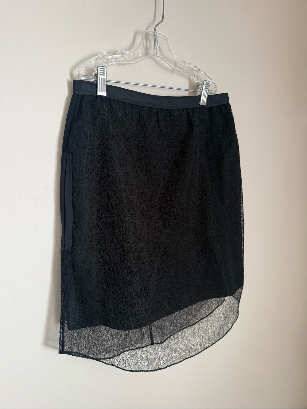 NWT Carven Black Sheer Pencil Skirt